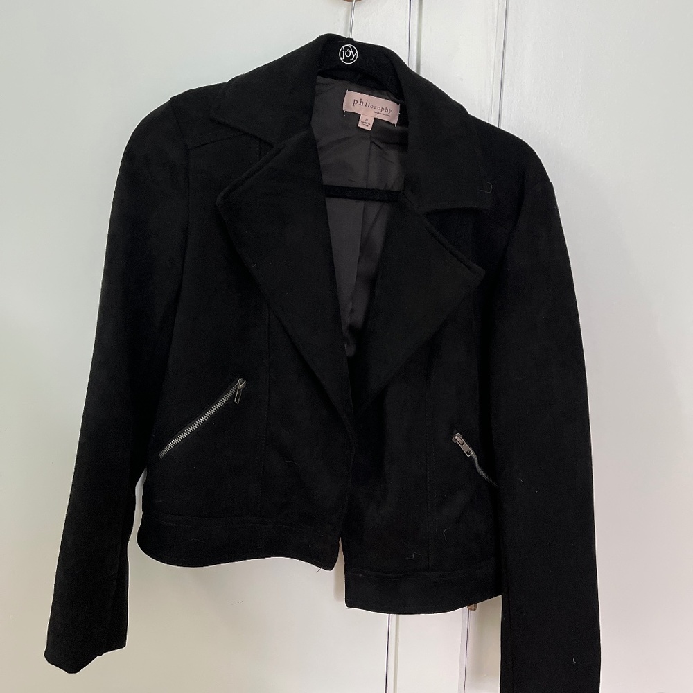 Philosophy suede moto jacket